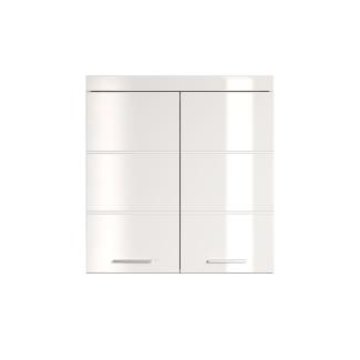 trendteam smart living Badezimmer Hängeschrank Wandschrank Amanda, 73 x 77 x 23 cm in Weiß / Weiß Hochglanz mit viel Stauraum