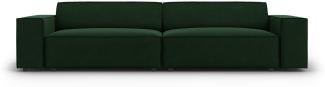 Micadoni 3-Sitzer Samtstoff Sofa Jodie | Bezug Bottle Green | Beinfarbe Black Plastic