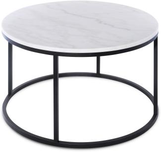 Couchtisch Marmor Wohnzimmertisch Beistelltisch Sofatisch Tisch weiß rund