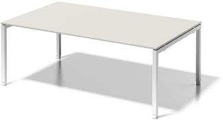 Cito Chefarbeitsplatz/Konferenztisch, 650-850 mm höheneinstellbares U-Gestell, H 19 x B 2000 x T 1200 mm, Dekor grauweiß, Gestell verkehrsweiß