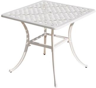 Inko Gartentisch Alu-Guss weiß Tisch Terrassentisch 80x80x74 cm