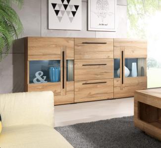 Sideboard Tulsa Kommode 180x39x103cm MDF Eiche Grandson 2-türig