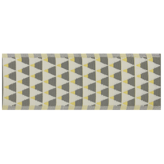 Outdoor Teppich grau-gelb 60 x 105 cm Dreieck Muster HISAR