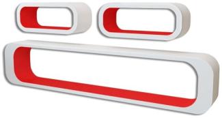 vidaXL Wandregale Regalwürfel 6 Stk. Rot und Weiß