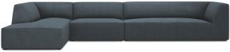 Micadoni 5-Sitzer Modular Ecke links Sofa Ruby | Bezug Blue | Beinfarbe Black Plastic