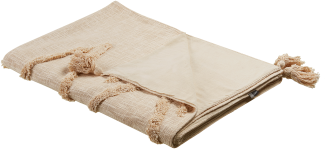 Decke Baumwolle beige 130 x 180 cm orientalisches Muster MORBI