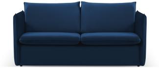 Micadoni 2-Sitzer Samtstoff Sofa mit Bettfunktion Agate | Bezug Royal Blue | Beinfarbe Black Plastic