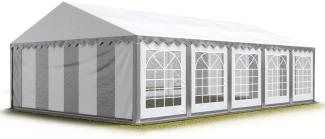 TOOLPORT Party-Zelt Festzelt 5x10 m Garten-Pavillon -Zelt PVC Plane 700 N in grau-weiß Wasserdicht