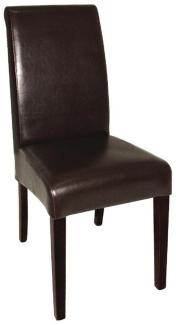 Bolero Esszimmerstühle mit runder Rückenlehne, Kunstleder. dunkelbraun (2 Stück)