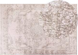Teppich Baumwolle rosa 200 x 300 cm orientalisches Muster Kurzflor MATARIM