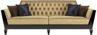 Casa Padrino Luxus Barock Wohnzimmer Sofa Gold / Schwarz 260 x 95 x H. 93 cm