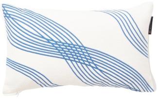 LEXINGTON Kissen Waves Recycled Heavy Cotton Twill White-Blue (30x50cm) 12414108-1600-SH11