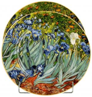 DUO ART GALLERY Dessertteller 2er Set IRISES inspired by Van Gogh New Bone China Porzellan