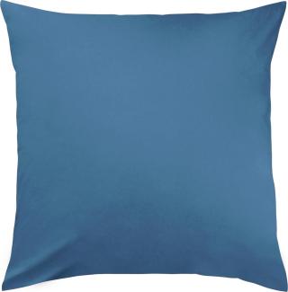 Traumschlaf Uni Mako-Satin Kissenbezüge | 40x40 cm | jeansblau