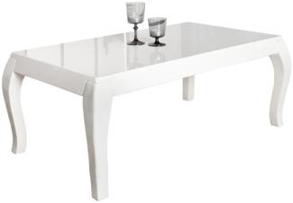 Casa Padrino Beistelltisch Weiss - Hochglanz (110x45x60cm) Couchtisch Wohnzimmer Tisch