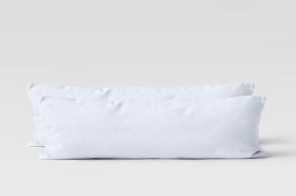 Müskaan - 2er Set Renforcé UNI Kissenhüllen Seitenschläferkissen Garnitur 100% Baumwolle 40x145 cm weiß