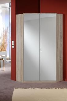 Eckkleiderschrank >Clack< in HOCHGLANZ LACK WEISS - 95x198x95cm (BxHxT)