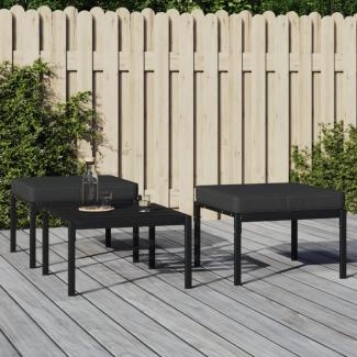 vidaXL Gartenhocker mit Grauen Kissen 2 Stk. 60x60x35 cm Stahl