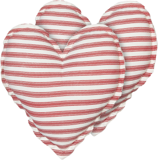 Dekokissen Herzform Baumwolle rot weiß 45 x 45 cm 2er Set RUBIA