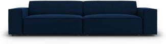Micadoni 4-Sitzer Samtstoff Sofa Jodie | Bezug Royal Blue | Beinfarbe Black Plastic