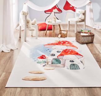 Kinderteppich Sweet Dreams - Pilzhaus, Farbe: Pilzhaus, Größe: 80x150 cm