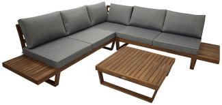 Lounge Set aus Akazienholz, mit Polstern