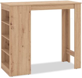 Bartisch 120x50 cm Holz Eiche Esstisch Hochtisch Holztisch Küche Tresentisch Stehtisch mit Stauraum Tisch