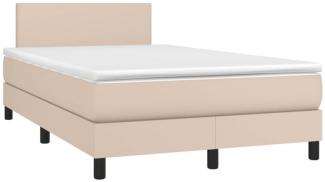 Boxspringbett mit Matratze & LED Cappuccino-Braun 120x190 cm (Farbe: Braun)