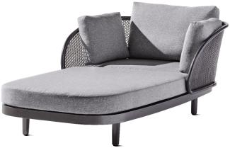 Sieger Daybed Samoa Loungemöbel für den Garten, Aluminium Grau 117 x 71 x 210 cm