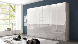 Kleiderschrank SHANGHAI Schrank weiß grau Glas 300x236