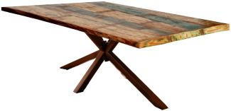 TABLES&CO Tisch 240x100 Altholz Bunt Metall Antikbraun