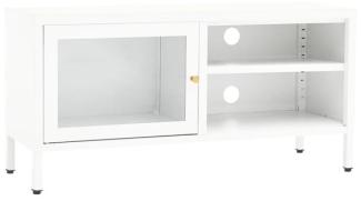 vidaXL TV-Schrank Weiß 90x30x44 cm Stahl und Glas