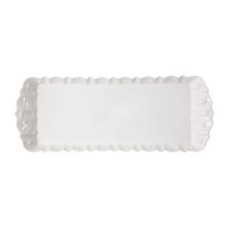 Villeroy und Boch - Toy's Delight Royal Classic Königskuchenplatte, rechteckiger Servierteller mit Reliefmuster, Premium Porzellan, 40 x 16 cm, weiß