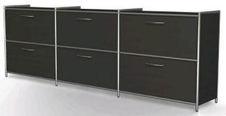 Sideboard 6 Schubfächer Artline, 236x38x78 cm, Anthrazit