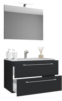 Badinos Bad Möbel Set Waschbecken Unterschrank Wandspiegel Badezimmer Waschtisch