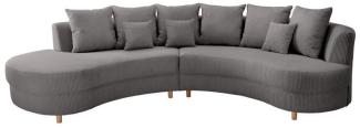 Big Sofa Limona von Benformato Cord Bezug ohne Hocker Grau & links