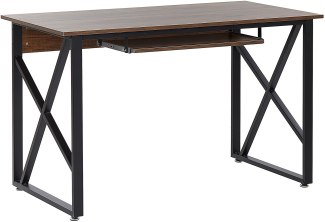 Schreibtisch schwarz / dunkler Holzfarbton 120 x 60 cm DARBY