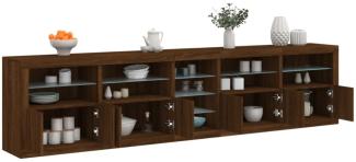 vidaXL Sideboard mit LED-Leuchten Braun Eichen-Optik 283x37x67 cm