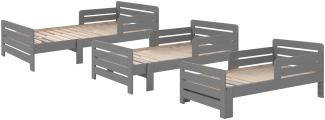 Vipack Kinderbett Jumper zum ausziehen von 90 x 140/200 cm, inkl. Bettschublade und Matratze 140+60 cm