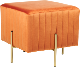 Pouf orange Samtstoff 45 x 45 cm DAYTON