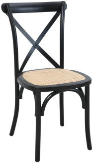 2er Set Stühle 48x52x89 cm Rattan Schwarz