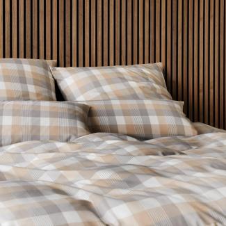 elegante Soft-Flanell Bettwäsche Watson camel|140x200 cm + 70x90 cm