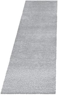 Hochflor Teppich Baquoa Läufer - 80x250 cm - Silberfarbe