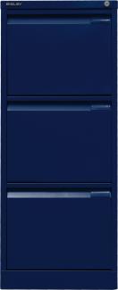 BISLEY Hängeregistraturschrank, einbahnig, DIN A4, 3 HR-Schubladen, Metall, 639 Oxfordblau, 62. 2 x 41. 3 x 101. 6 cm