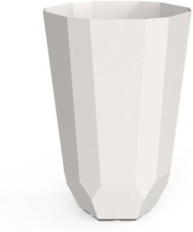 Dipott Pflanzgefäß Facet rund aus Aluminium RAL 9016 verkehrsweiß Pflanzkübel Ø 65 cm