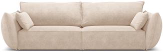 Micadoni 3-Sitzer Sofa Kaelle | Bezug Beige | Beinfarbe Black Plastic