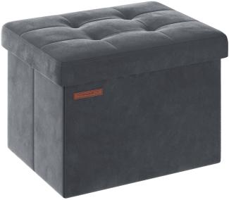 SONGMICS Sitzbank mit Stauraum, klappbare Sitztruhe, Aufbewahrungsbox mit Deckel, Fußbank, 31 x 41 x 31 cm, bis 130 kg belastbar, für Flur, Wohnzimmer, Schlafzimmer, schiefergrau LSF200G01