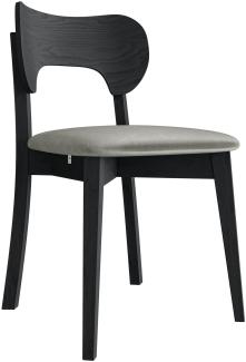 Esszimmerstuhl Gamirut, Stuhl aus Buchenholz für Küche, Restaurant (Schwarz / Magic Velvet 2217)