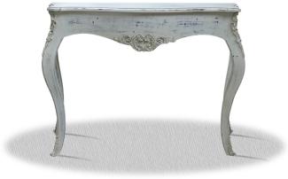 Casa Padrino Barock Konsole Vintage Weiß Silber 100 x 40 x H. 85 cm - Antik Stil Möbel