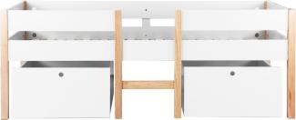 Hochbett mit Leiter und 2 SchubladenWeiß Kinderbett Kinderzimmermöbel Art. 72 800x990x2100